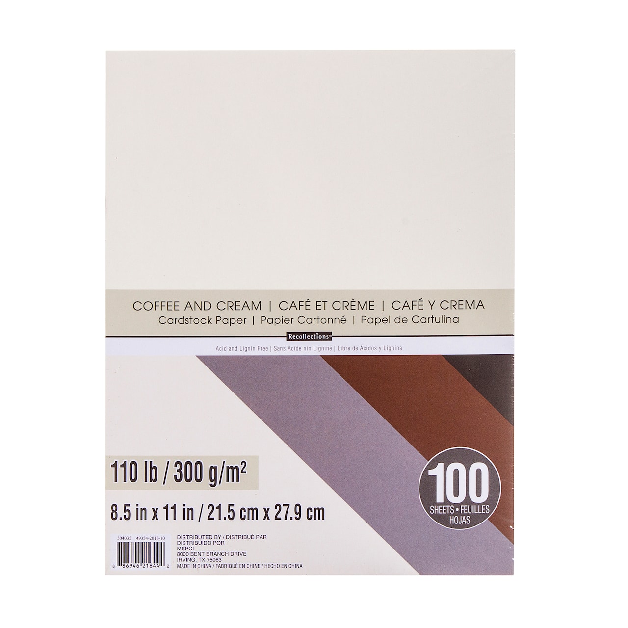 6 Packs: 100 ct. (600 total) Coffee & Cream 8.5" x 11" Cardstock Paper by Recollections™